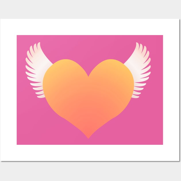 Winged Heart - Orange Wall Art by RawSunArt